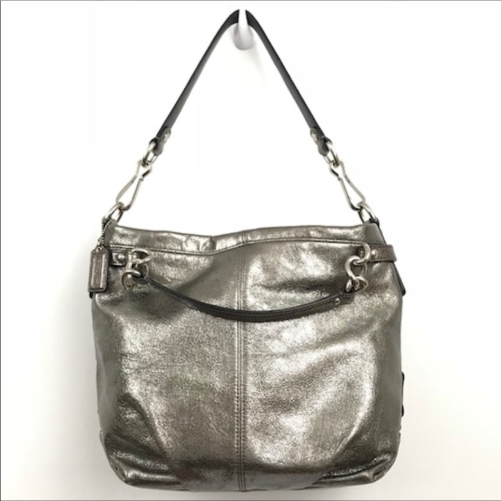 Coach Leather Brooke Pewter color